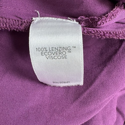 J. Jill Pure Jill 3/4 Sleeve V-Neck Viscose Side-Tie Dress Purple Women's Size M - Picture 10 of 18