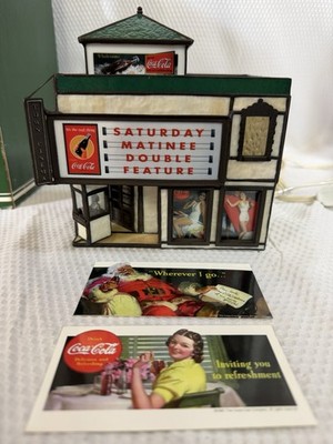 1997 Coca-Cola Limited Edition Stained Glass ''Town Cinema'' by Forma Vitrum NIB