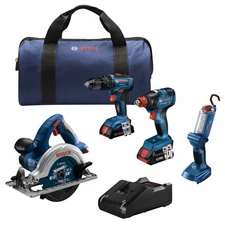 Bosch 18V 4-Tool Combo Kit, Refurbished