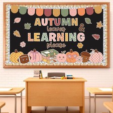 Autumn Bulletin Board Set Fall Classroom Decoration Autumn Leaves  Learning ...