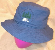 NWOT Unisex Adult O/S THE GREAT OUTDOORS Blue Embroidered Cotton Bucket/Camp Hat