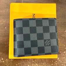 Cartera delgada Louis Vuitton en lona Damier grafito con caja y bolsa antipolvo