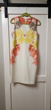 Calvin Klein Women's Sleeveless Multi Color Floral Print Zip Back Dress Size 8