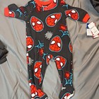 Marvel Spider-Man Baby One Piece Pajama 12M Fleece Zip Flame Resistant Non-Slip — photo 1