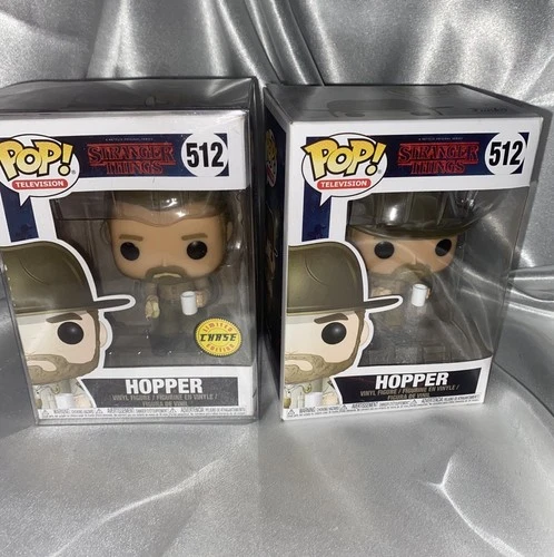 Funko Pop Lot of 2  Stranger Things both Chase and Non Chase Hopper #512 DAMAGED