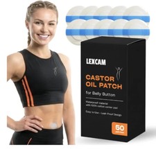 Castor Oil Patches 50 ct waterproof material w/ 100 cotton center pad