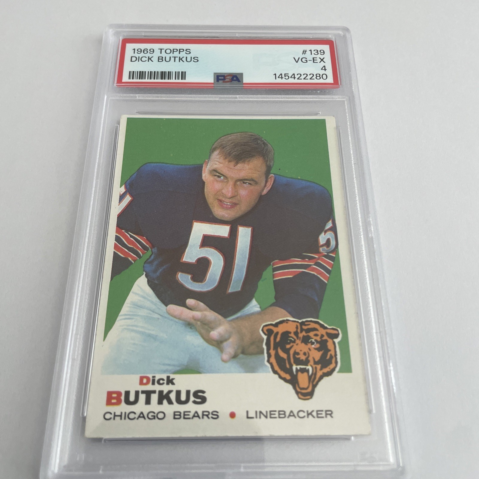 1969 Topps #139 Dick Butkus PSA 4 VG-EX Bears HOF