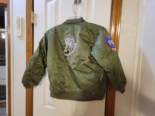 Up And Away USAF MA-1 Bomber Jacket Jr Flight Pilot Kids Small Sz 8 34 In Chest - Picture 5 of 5