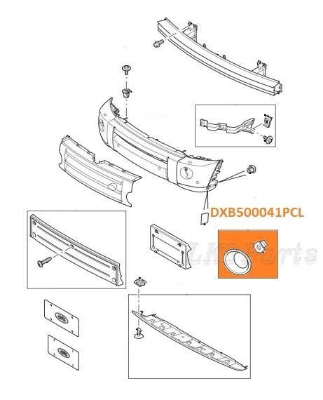 LAND ROVER LR3 FOG LAMP COVER BEZEL RIGHT RH DXB500041PCL New - Imagem 4 de 4