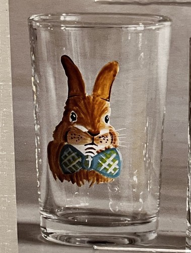 Vasos de agua Pier 1 "Nerd" Bunnies nuevos en caja - Imagen 2 de 7