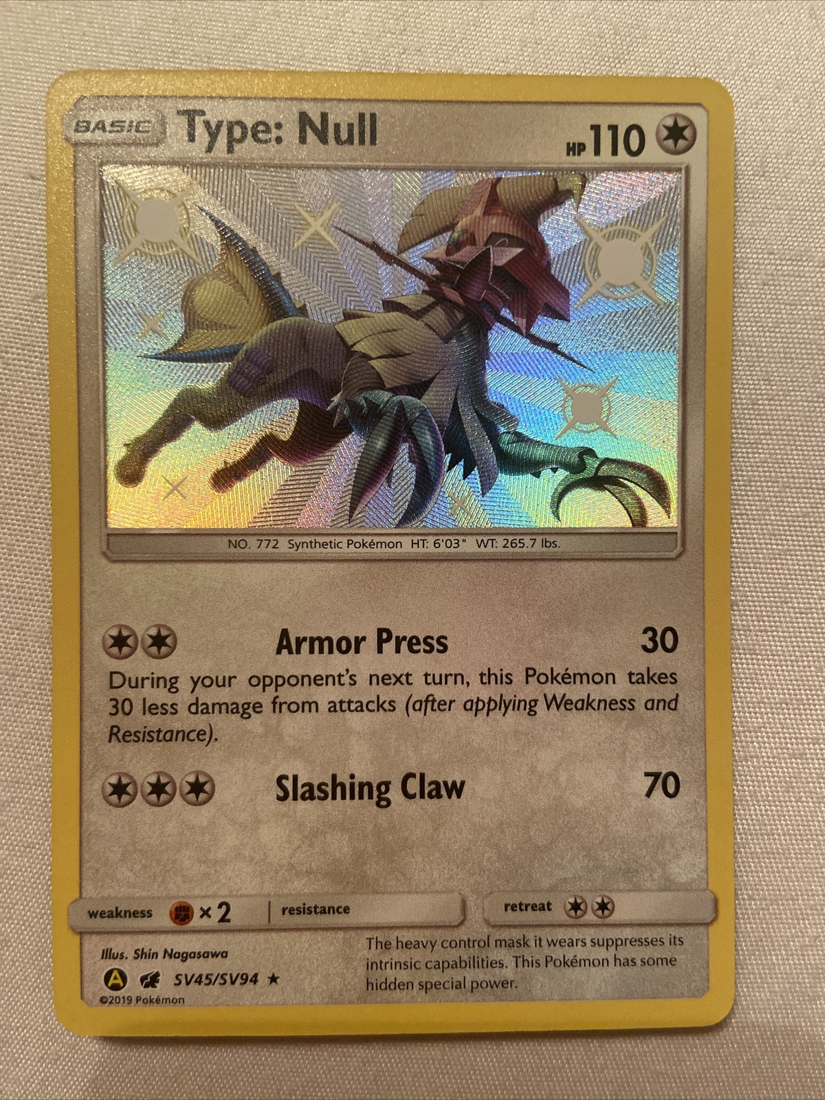 Type: Null SV45/SV94 - Hidden Fates - Shiny Holo Rare Pokemon Card Near Mint
