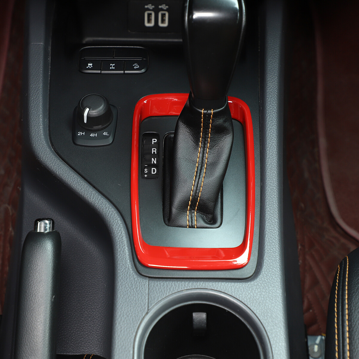 For Ford Ranger 2015-2021 Gear Bottom Trim Frame ABS Red (Fit Ranger ...