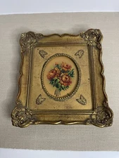 Oil Painting on Board Small  Oil on Board Framed Vintage Art Decor 9 3/4"x8 3/4"