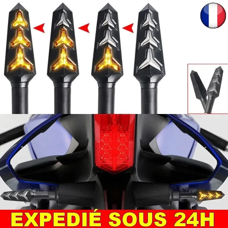 2 Clignotants LED Moto Universels 12V Étanches IP68 Pour Feux Arrière Avant - Photo 1/4