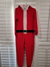 North Pole Trading Co One-piece Santa Pajama-Size Large 14/16-GUC
