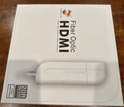 Rainbow Fish H3D-TR020F 20ft Professional Grade Fiber Optic HDMI Cable White