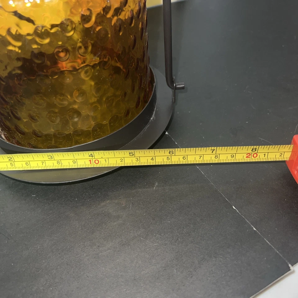 Tarro de campana de metal y vidrio de 8” x 6,5” linterna colgante o de mesa Foto 4 de 4