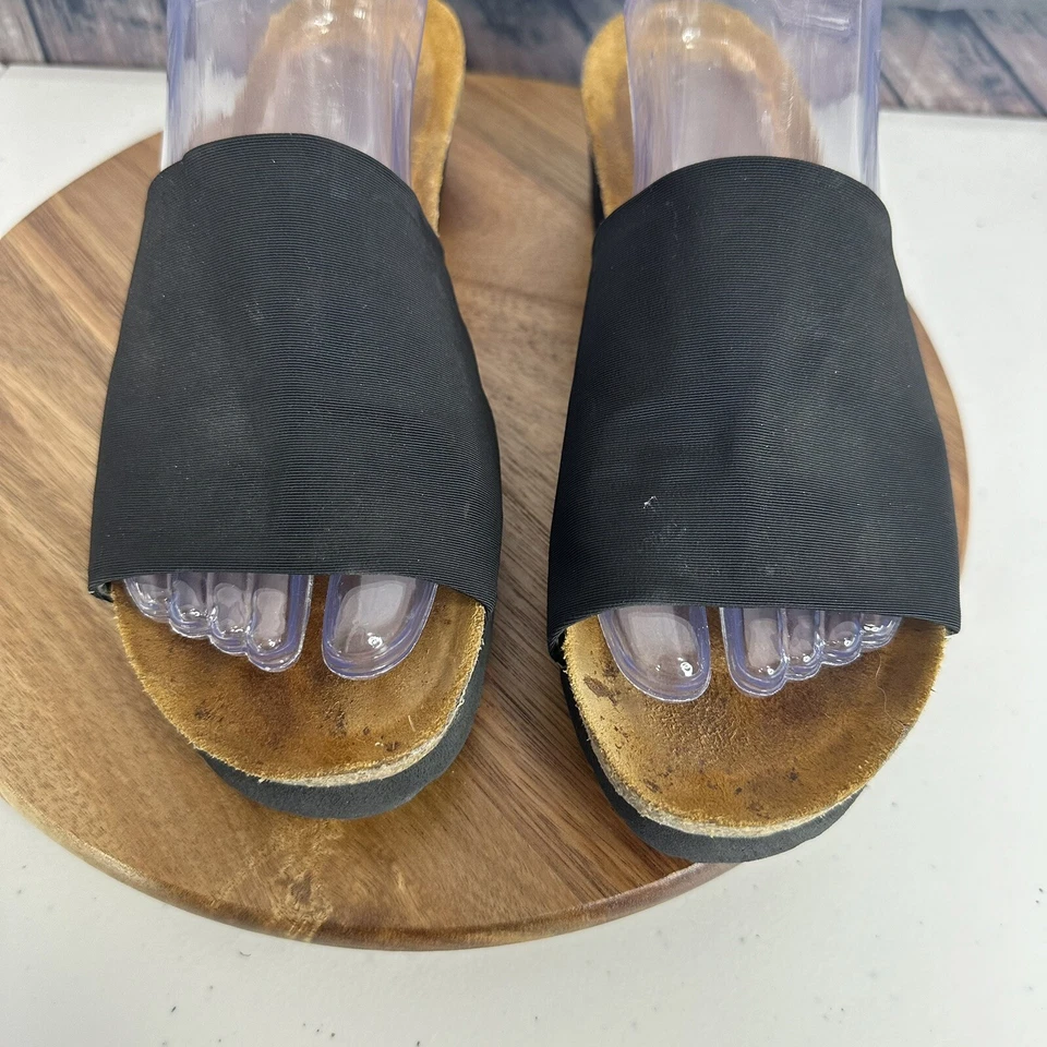 Sandalia Naot Mujer 9 Negra Alana Slide Elástica Corcho Gamuza Cómoda Informal Foto 3 de 4