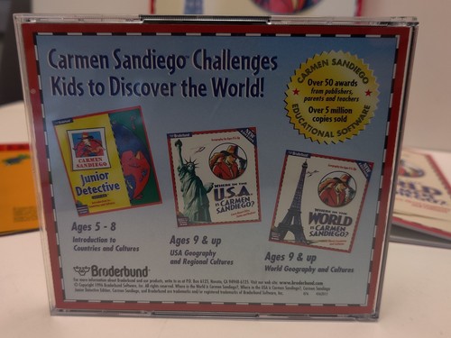 Where In The WORLD CARMEN SANDIEGO (Broderbund 1996) ages 9+ CD-ROM MAC ~BOX - Picture 5 of 12
