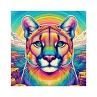 Grand Canyon National Park Mountain Lion Cougar Puma Square Decal Sticker