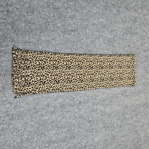 Leopard Print Scarf Multicolor Polyester Spandex Blend Decorative Fringe Border