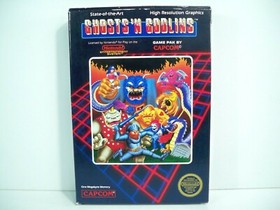 K21i00552 GHOSTS N GOBLINS W/ BOX & MANUAL CIB COMPLETE NES NINTENDO ORIGINAL 