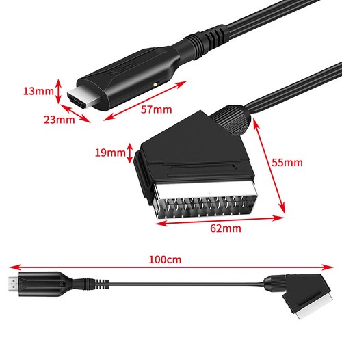 Cable convertidor SCART a HDMI HDMI HDMI a SCART 1080P adaptador de conversión plomo caliente ~ - Imagen 7 de 22