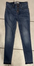 Old Navy Girls Rockstar Jeggings Jeans Button Fly Raw Hem size 12