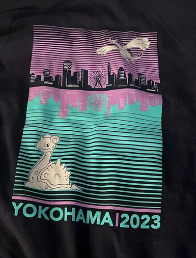 NWT Pokemon Yokohama 2023 Pikachu Lapras Lugia Navy Hoodie