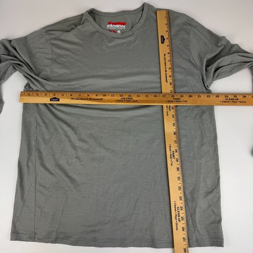 Karbon Mens Size 2XL 100% Merino Wool Long Sleeve Shirt Gray *Read Desc - Picture 3 of 9