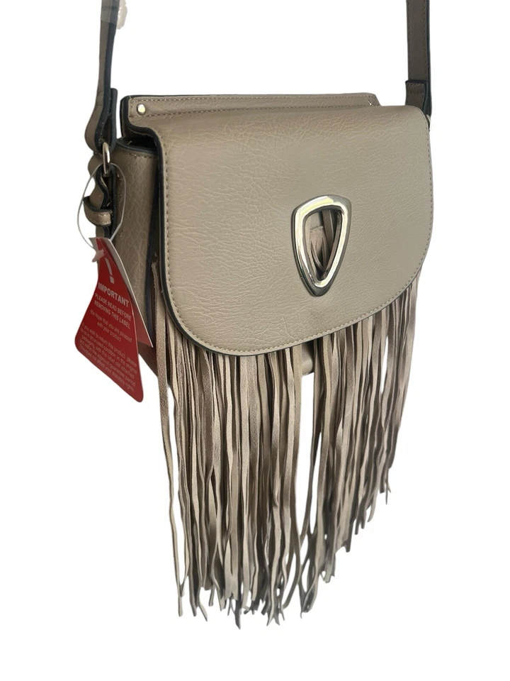 ASOS Cream Fringe Faux Leather Handbag Shoulder Designer NWT Medium - Image 4 of 4