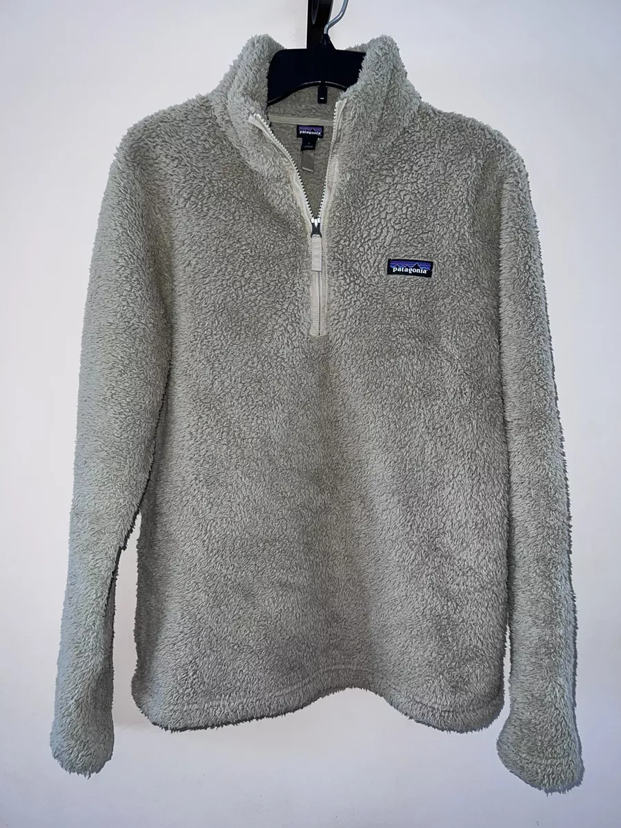 Patagonia Los Gatos Fleece Sherpa Teddy Pullover 1/4 Zip Taupe Large