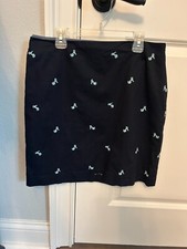 Talbots Women's embroidery scooter Skirt Size 6P Navy Blue