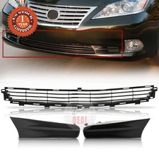 Front Bumper Lower Grille & Fog Light Bezels 3PCS Set For 2010-2012 LEXUS ES350