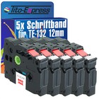 5x Schriftband für Brother TZe-132 P-Touch 1000 1000 BTS 1000 F 1005 BTS 1005 F