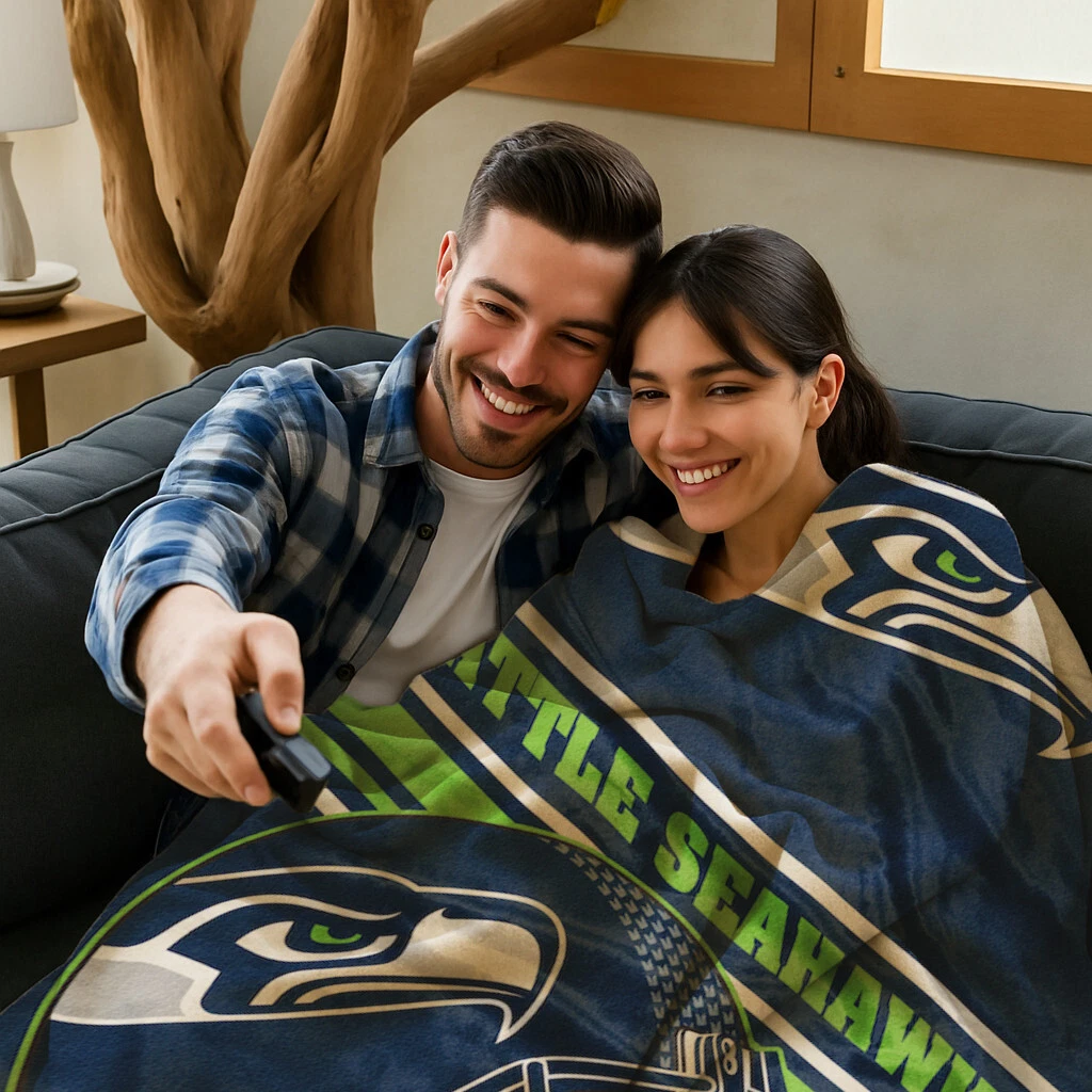 Seattle Seahawks football Plush Blanket, Soft & Warm