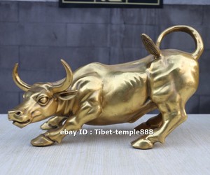 30 厘米生肖风水动物红黄铜青铜ox 黑金公牛牛雕像 Ebay