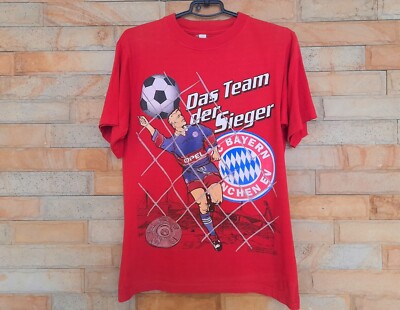 Vintage 1997 FC Bayern Munchen Tee ,Deutscher Meister German Football Soccer Tee