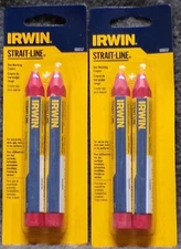Lot of 2 Irwin Strait-Line Real 666012 Marking Crayon 2 Pack Each