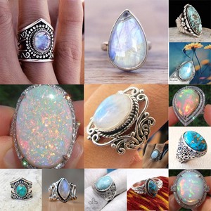 Handmade silver rings for women with stones women girls