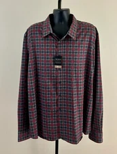 JOS A BANK NWT Mens 3XLT Slim Fit Multi Plaid Perf. Stretch Long Sleeve Shirt
