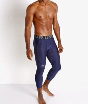 Under Armour Mens Heatgear 3/4 Compression NWT medium NAVY BLUE