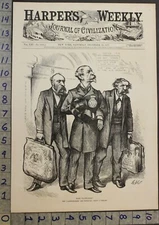 1877 POLITICAL SATIRE NAST COMIC HUMOR COVER BUTLER PATTERSON HAMBURG 28066