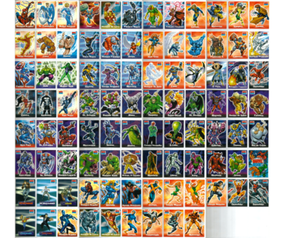 MARVEL HEROES Card TOPPS BRAZIL 2001 Full Set 93/93 Wolverine