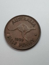 Australian 1939 ROO REVERSE HALF PENNY EF