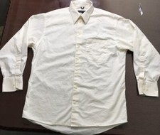 Kenneth Cole New York Mens long Sleeve Dress Shirt SZ 15 1/2 32/33 Light Yellow