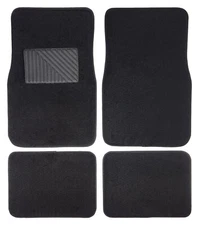 Premium 4-Piece Carpet Car Floor Mats with Heel Pad Universal Fit Auto Truck SUV