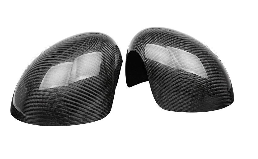 Tapas de cubierta de espejo retrovisor lateral de auto de fibra de carbono real aptas para Mini Cooper F56 2014-2019 Foto 3 de 4