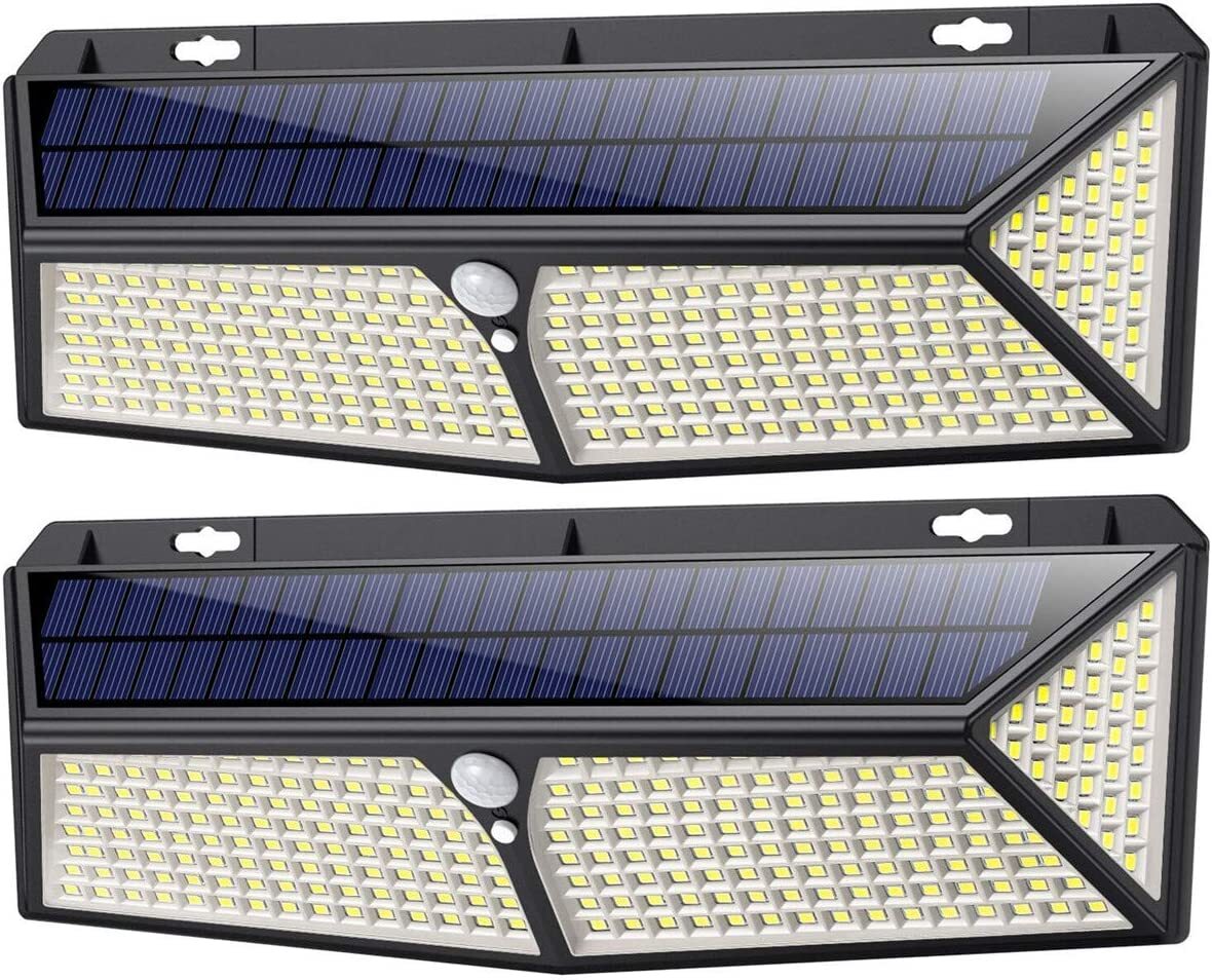 iPosible Luz Solar Exterior, [Más Brillante Modelo 288 LED 2500 Lumens