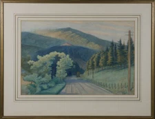 H.L. Matthey - Framed 1934 Watercolour, Towards the Mountain